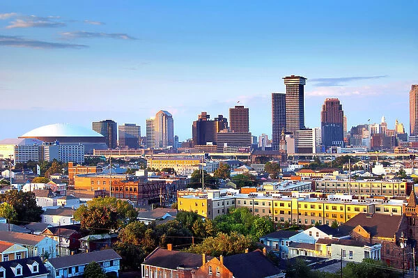 The skyline and the Lower Garden District of New Orleans, Louisiana, USA