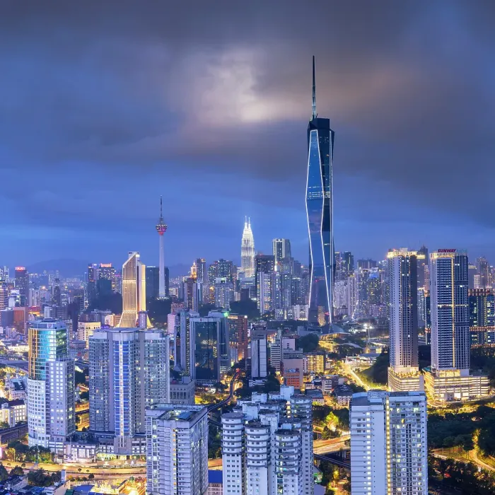 Framed Print : Skyline with Merdeka 118 skyscraper, Menara Kuala Lumpur and Petronas Towers at dusk, Kuala Lumpur, Selangor, Malaysia Framed Print : Skyline with Merdeka 118 skyscraper, Menara Kuala Lumpur and Petronas Towers at dusk, Kuala Lumpur, Selangor, Malaysia