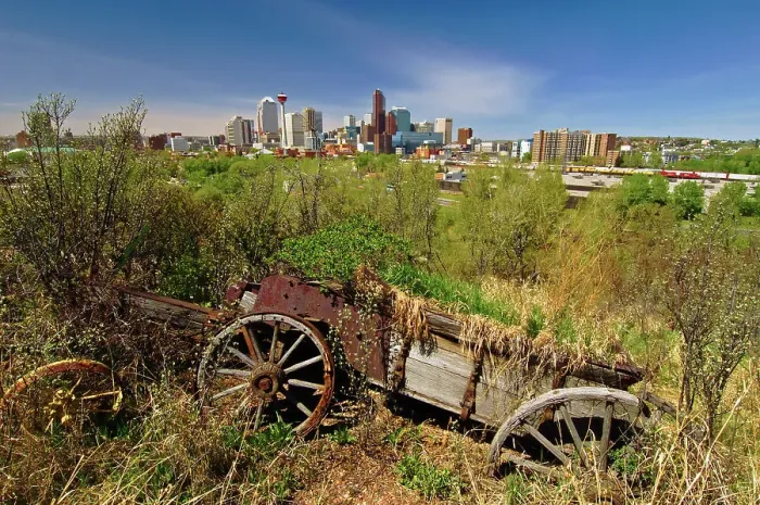 Framed Print : Skyline and old wagon, Alberta, Canada Framed Print : Skyline and old wagon, Alberta, Canada