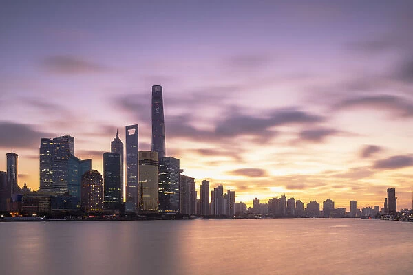 Skyline of Pudong at dawn, Shanghai, China