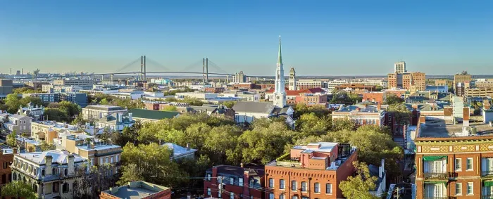 Framed Print : Skyline of Savannah Savannah, Georgia, USA Framed Print : Skyline of Savannah Savannah, Georgia, USA