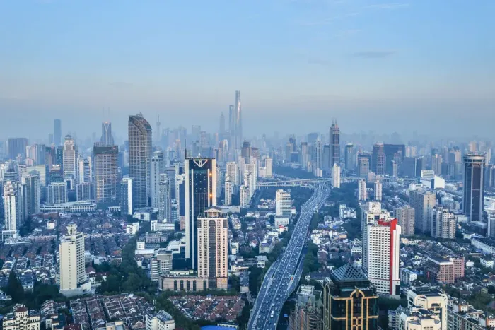 Framed Print : Skyline of Shanghai from Jing An, China Framed Print : Skyline of Shanghai from Jing An, China