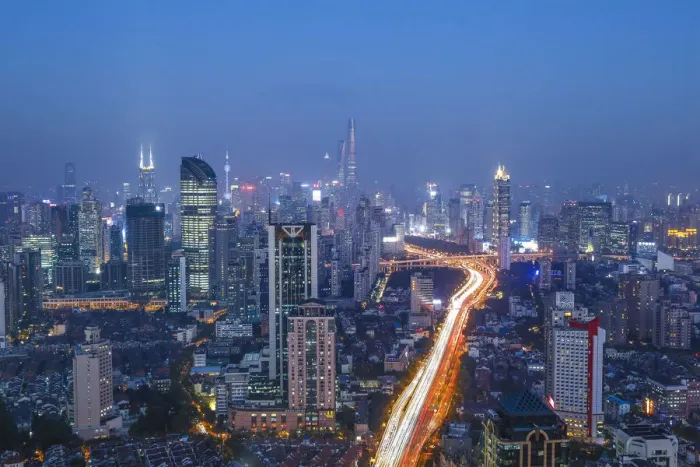 Framed Print : Skyline of Shanghai from Jing An, China Framed Print : Skyline of Shanghai from Jing An, China
