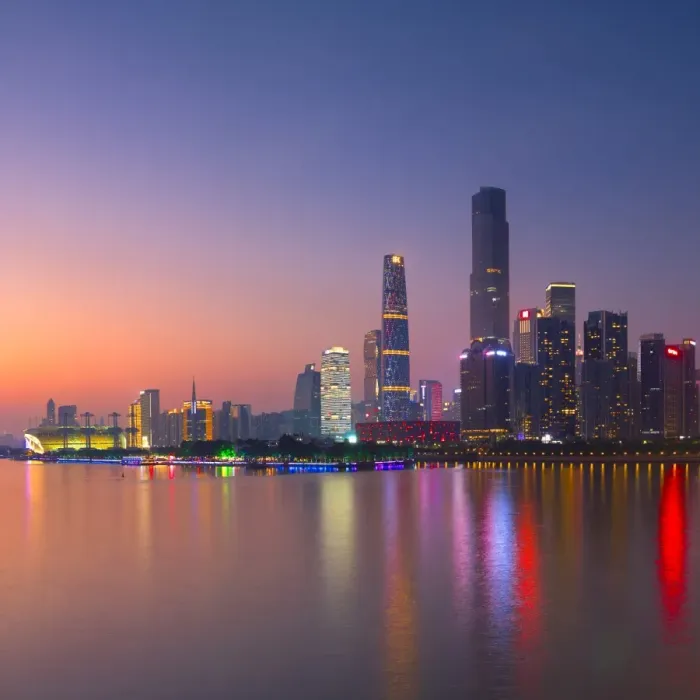 Framed Print : Skyline of Tianhe at sunset, Guangzhou, Guangdong, China Framed Print : Skyline of Tianhe at sunset, Guangzhou, Guangdong, China