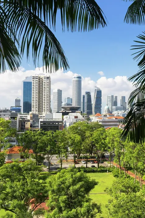 Framed Print : Skyscrapers of Civic District, Singapore Framed Print : Skyscrapers of Civic District, Singapore