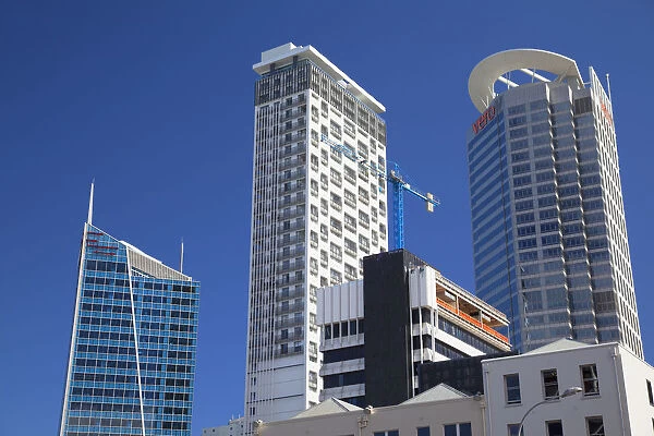 Skyscrapers in downtown Auckland, North Island, New Zealand