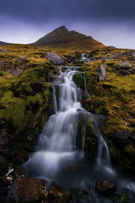Framed Print : Slaettaratindur mountain and waterfall near Gjogv, Sunda municipality, Eysturoy, Faroe Islands, Denmark Framed Print : Slaettaratindur mountain and waterfall near Gjogv, Sunda municipality, Eysturoy, Faroe Islands, Denmark