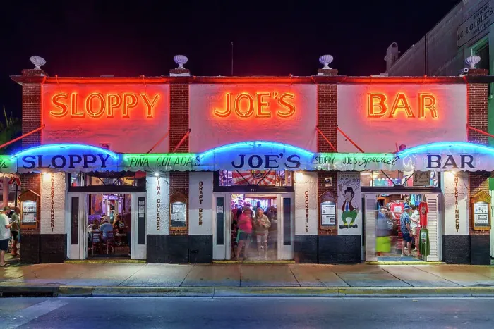 Framed Print : Sloppy Joes Bar illuminated at night Key West, Florida, USA Framed Print : Sloppy Joes Bar illuminated at night Key West, Florida, USA