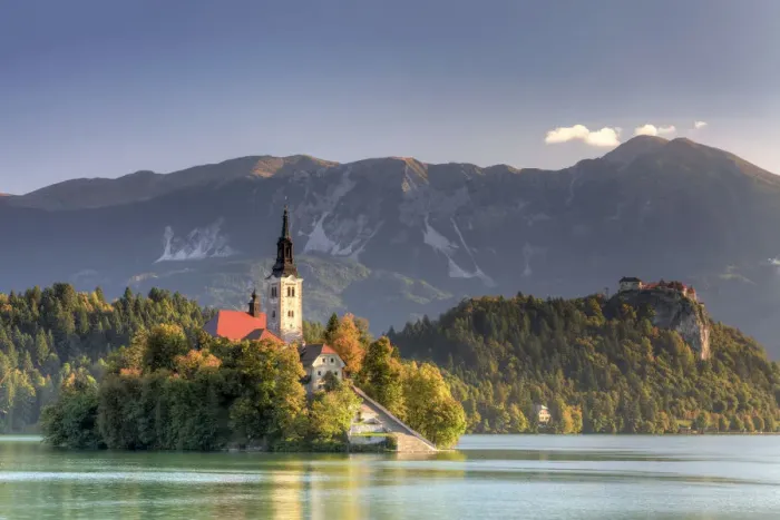 Framed Print : Slovenia, Bled, Lake Bled and Julian Alps Framed Print : Slovenia, Bled, Lake Bled and Julian Alps