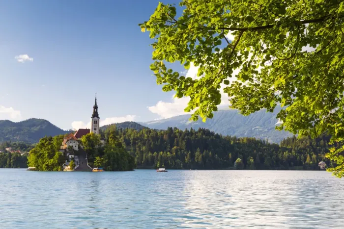 Framed Print : Slovenia, Upper Carniola, Bled. The Church of the Assumption on Lake Bled Framed Print : Slovenia, Upper Carniola, Bled. The Church of the Assumption on Lake Bled