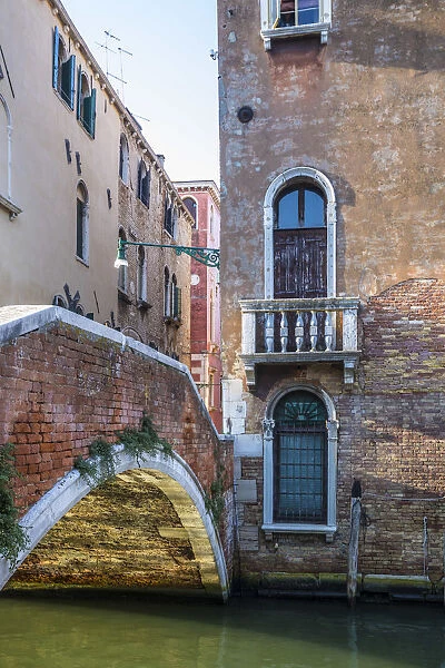 Small canal in Cannaregio area of Venice, Veneto, Italy