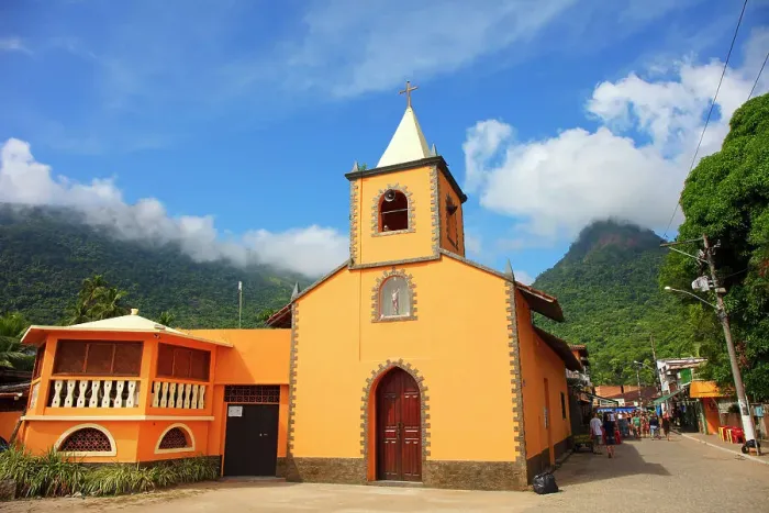 Framed Print : The small church of Vila do Abraao, Ilha Grande, Angra dos Reis, Rio de Janeiro, Brazil Framed Print : The small church of Vila do Abraao, Ilha Grande, Angra dos Reis, Rio de Janeiro, Brazil