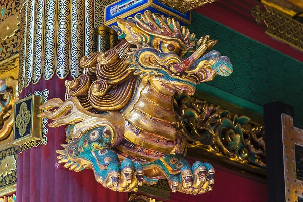 Small dragon close-up, Taiyuin-byo Temple, Nikko, Tochigi Prefecture, Japan