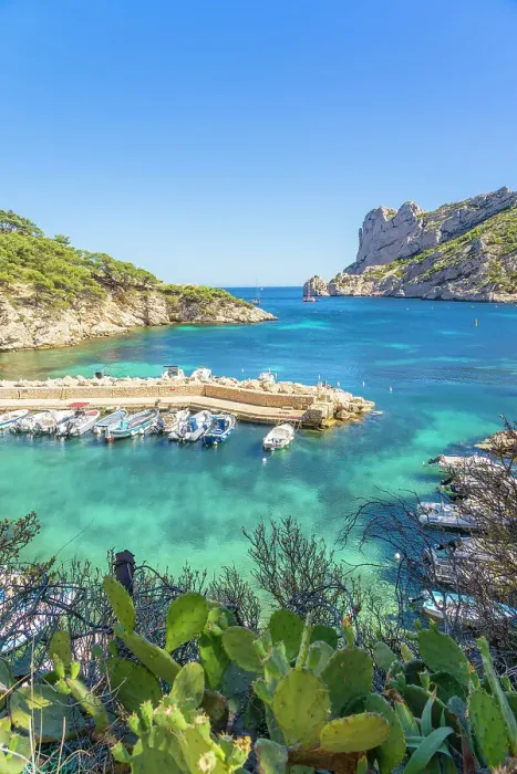 Framed Print : The small harbour in Calanque de Sormiou, Parc National des Calanques, Marseille, France Framed Print : The small harbour in Calanque de Sormiou, Parc National des Calanques, Marseille, France