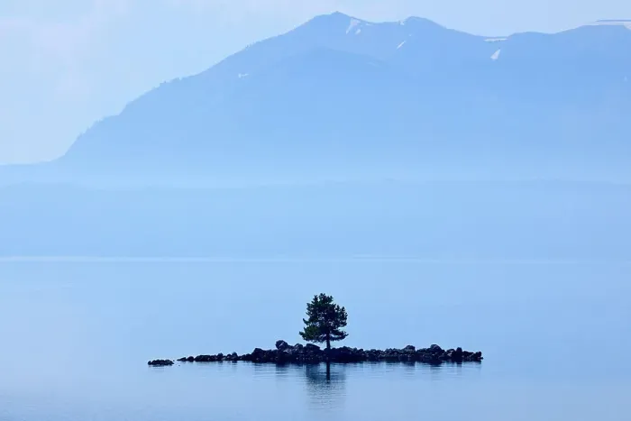 Framed Print : A small island in Yellowstone Lake near West Thumb, Yellowstone NP, Wyoming, USA