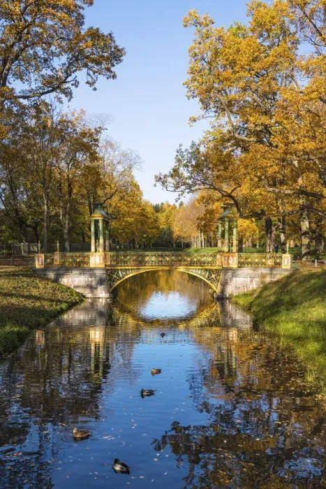 Framed Print : Small (Minor) Chinese Bridge in Alexander Park, Pushkin (Tsarskoye Selo), near St Framed Print : Small (Minor) Chinese Bridge in Alexander Park, Pushkin (Tsarskoye Selo), near St