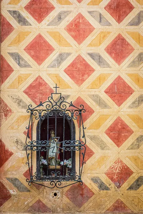 Framed Print : Small religious shrine in a church wall, Malaga City, Andalusia, Spain Framed Print : Small religious shrine in a church wall, Malaga City, Andalusia, Spain