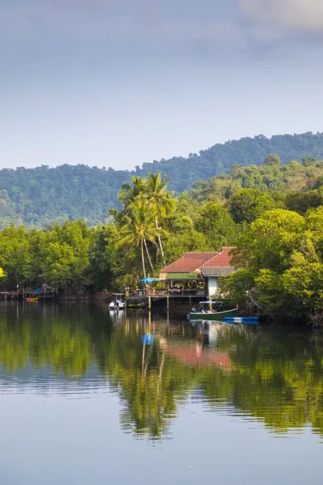 Framed Print : Small river on the island of Ko Kut, nr. Ko Chang, Thailand