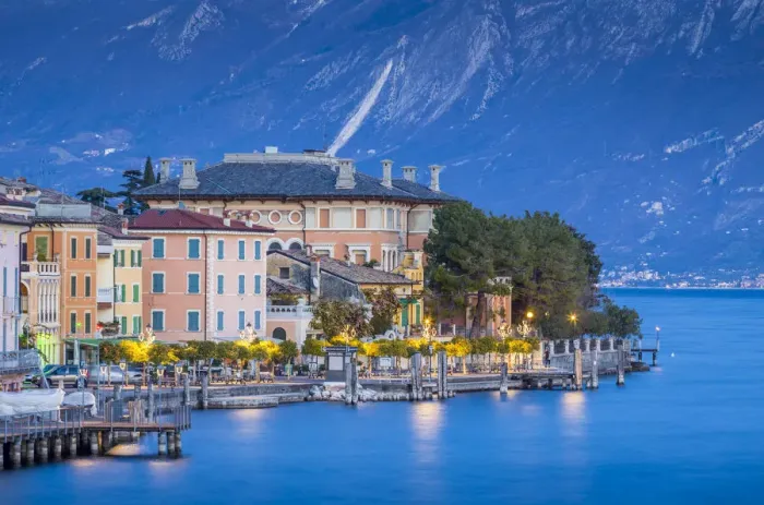 Framed Print : The small village of Gargnano, on Garda Lake. Brescia Province, Lombardy, Italy
