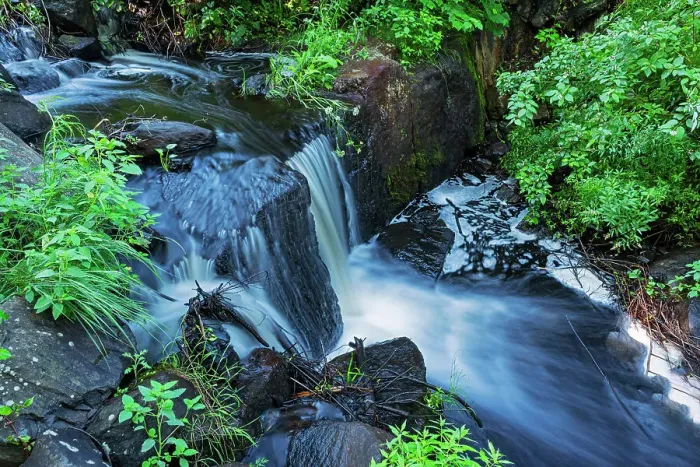 Framed Print : Small waterfall off a hiking trail near Star Lake Whiteshell Provincial Park, Manitoba, Canada Framed Print : Small waterfall off a hiking trail near Star Lake Whiteshell Provincial Park, Manitoba, Canada