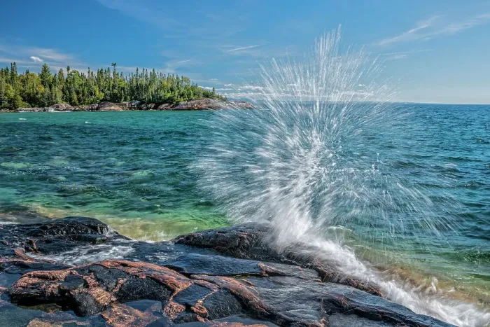 Framed Print : Small wave crashing against the shoreline of Lake Superior in Lake Superior Provincial Park, Ontario, Canada Framed Print : Small wave crashing against the shoreline of Lake Superior in Lake Superior Provincial Park, Ontario, Canada