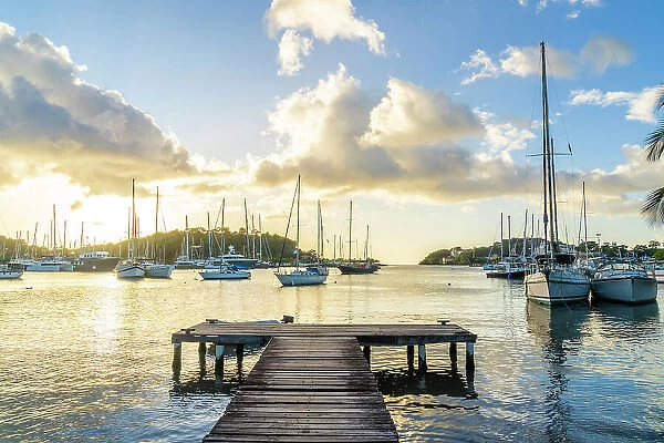 Small wooden jetty, Port Louis Marina, St Georges, Grenada, Caribbean