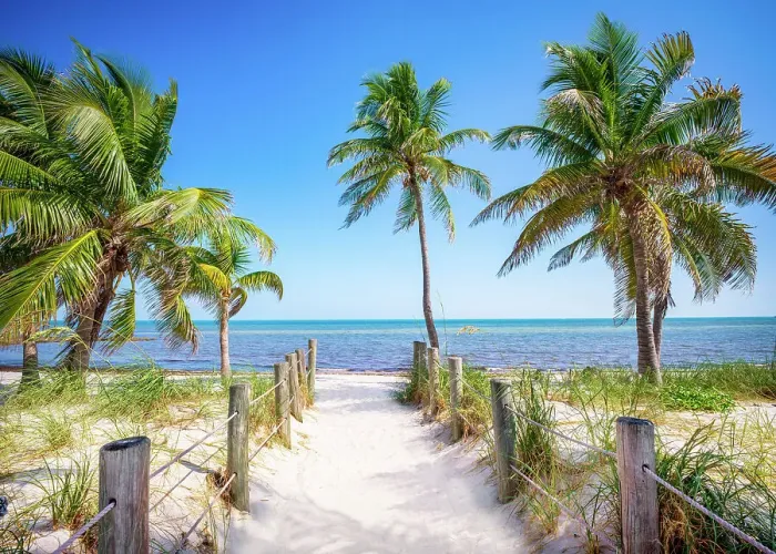 Framed Print : Smathers Beach framed by Palm Trees Key West, Florida, USA Framed Print : Smathers Beach framed by Palm Trees Key West, Florida, USA
