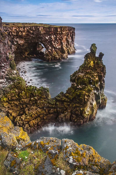 Snaefellsness Peninsula, Iceland. Basaltic rock formations along the coast