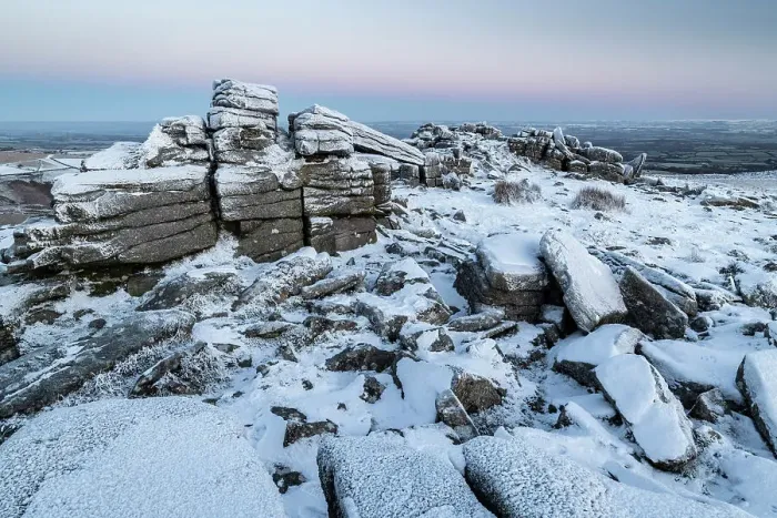Framed Print : Snow on Belstone Tor in Dartmoor National Park, Devon, England. Winter (December) 2022 Framed Print : Snow on Belstone Tor in Dartmoor National Park, Devon, England. Winter (December) 2022
