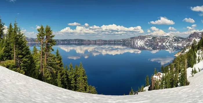 Framed Print : Snow at Crater Lake National Park, Oregon, USA Framed Print : Snow at Crater Lake National Park, Oregon, USA