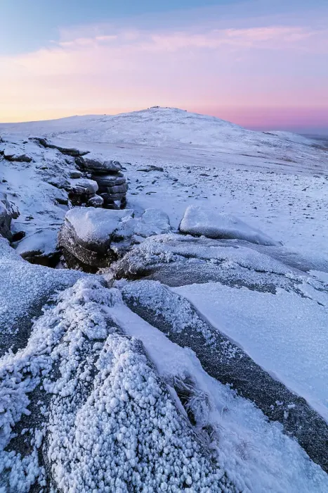 Framed Print : Snow and ice covered moorland at dawn on West Mill Tor in Dartmoor National Park, Devon, England. Winter (December) 2022 Framed Print : Snow and ice covered moorland at dawn on West Mill Tor in Dartmoor National Park, Devon, England. Winter (December) 2022