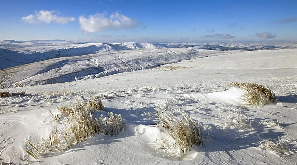 Snow scenes on the mountain slopes of Pen y Fan, Brecon Beacons National Park, Powys