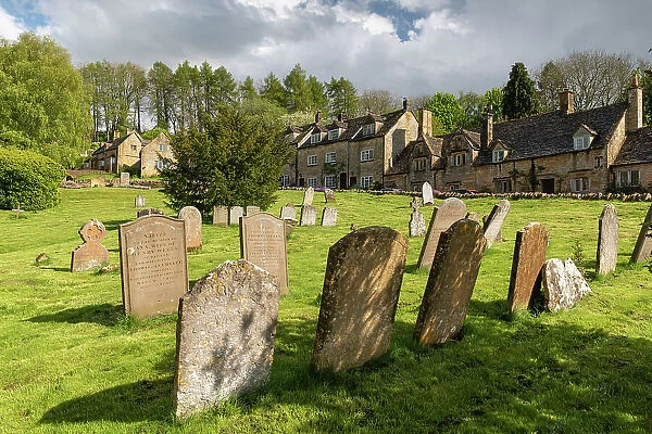 Snowshill village and churchyard in the Cotswolds, Gloucestershire, England. Spring (May) 2021