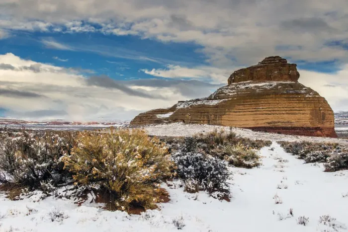 Framed Print : Snowy desert landscape, Utah, USA Framed Print : Snowy desert landscape, Utah, USA