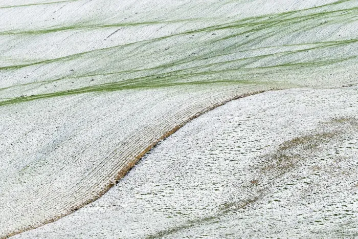 Framed Print : Snowy fields of Val d Orcia, Tuscany, Italy Framed Print : Snowy fields of Val d Orcia, Tuscany, Italy