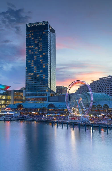 Sofitel Hotel and International Convention Centre at sunset, Darling Harbour, Sydney