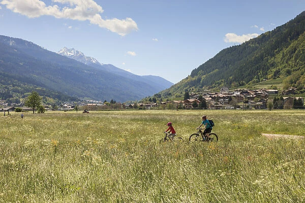 Sole valley, Trentino, Italy. Sole valley cycle path