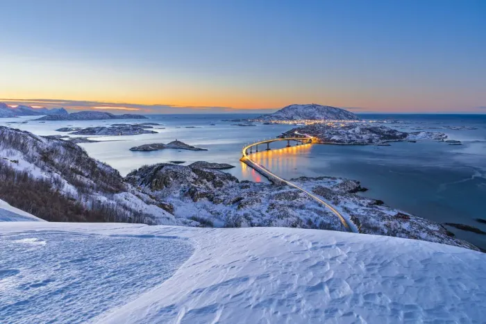 Framed Print : Sommaroy Island at dusk, Tromso, Halogaland district, Troms county, Northern Norway Framed Print : Sommaroy Island at dusk, Tromso, Halogaland district, Troms county, Northern Norway