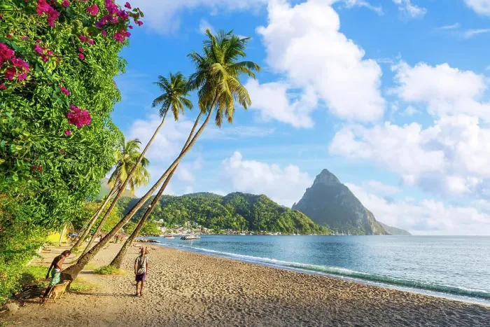 Framed Print : Soufriere Beach Park and bay at sunset Soufriere, Saint Lucia Framed Print : Soufriere Beach Park and bay at sunset Soufriere, Saint Lucia