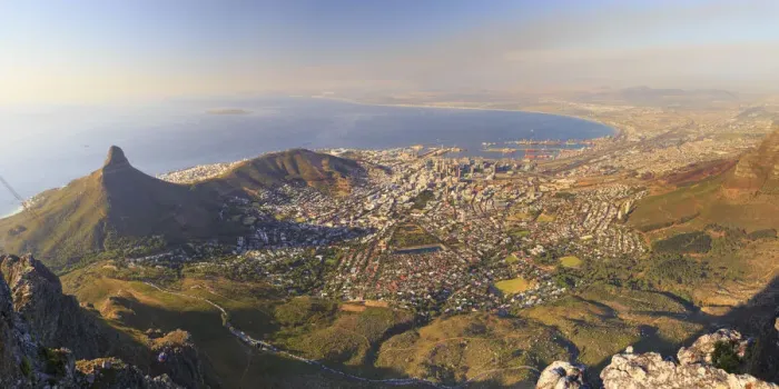 Framed Print : South Africa, Western Cape, Cape Town, Ciy view from Table Mountain Framed Print : South Africa, Western Cape, Cape Town, Ciy view from Table Mountain