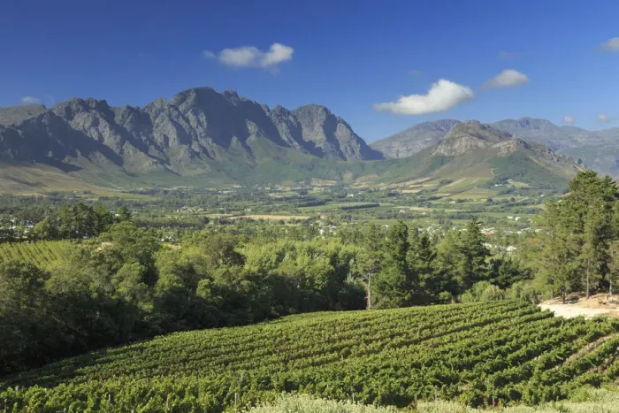 Framed Print : South Africa, Western Cape, Franschhoek, view over Town and Valley Framed Print : South Africa, Western Cape, Franschhoek, view over Town and Valley