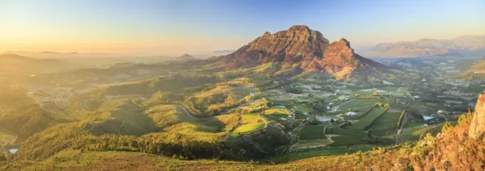 Framed Print : South Africa, Western Cape, Stellenbosch, Aerial view of Simonsberg Mountain range Framed Print : South Africa, Western Cape, Stellenbosch, Aerial view of Simonsberg Mountain range