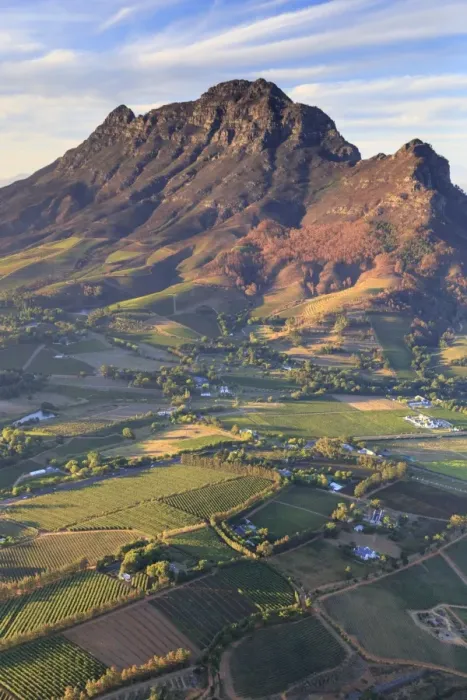 Framed Print : South Africa, Western Cape, Stellenbosch, Aerial view of Simonsberg Mountain range Framed Print : South Africa, Western Cape, Stellenbosch, Aerial view of Simonsberg Mountain range