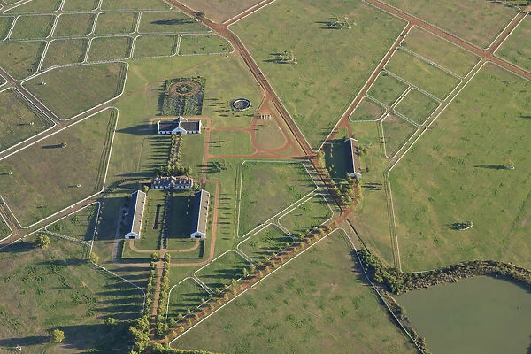 South Africa, Western Cape, Stellenbosch, Aerial view of Winelands