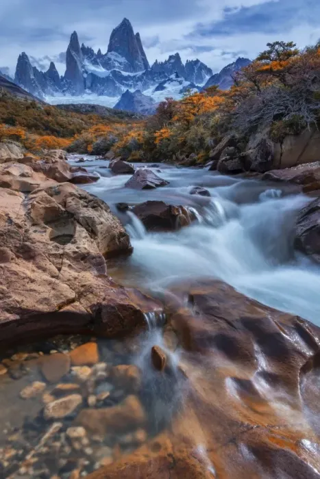 Framed Print : South America, Argentina, Patagonia, Los Glaciares National Park and Mount Fitz Roy