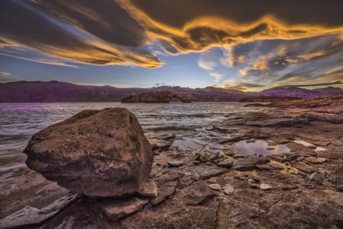 Framed Print : South America, Argentina, Santa Cruz, Patagonia, Sunset at Lago Posadas Framed Print : South America, Argentina, Santa Cruz, Patagonia, Sunset at Lago Posadas