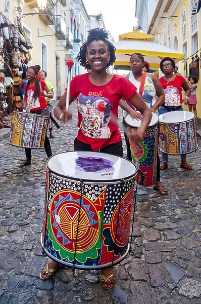 South America, Brazil, Bahia, Salvador, Historic centre, Drummers from the Dida