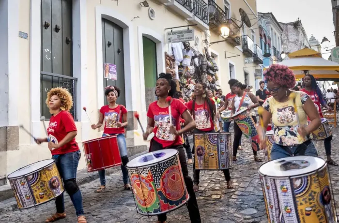 Framed Print : South America, Brazil, Bahia, Salvador, Historic centre, Drummers from the Dida Framed Print : South America, Brazil, Bahia, Salvador, Historic centre, Drummers from the Dida