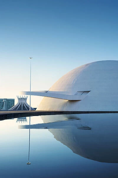 South America, Brazil, Brasilia, view of the National Museum of the Republic