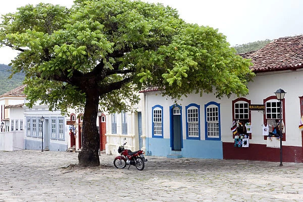 South America, Brazil, Goias, Cidade de Goias, view of Portuguese colonial houses